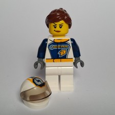 Lego Mnifigure - Dragster Transport Truck Driver, GEAR Logo (cty0750)