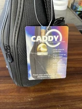 Caddy O Wine Bottle Carrier Tote Black Shoulder Strap w Wine Opener Made In USA