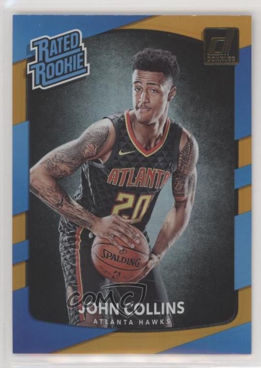 2017-18 Panini Donruss Rated Rookies Holo Orange Laser John Collins #182 0b3