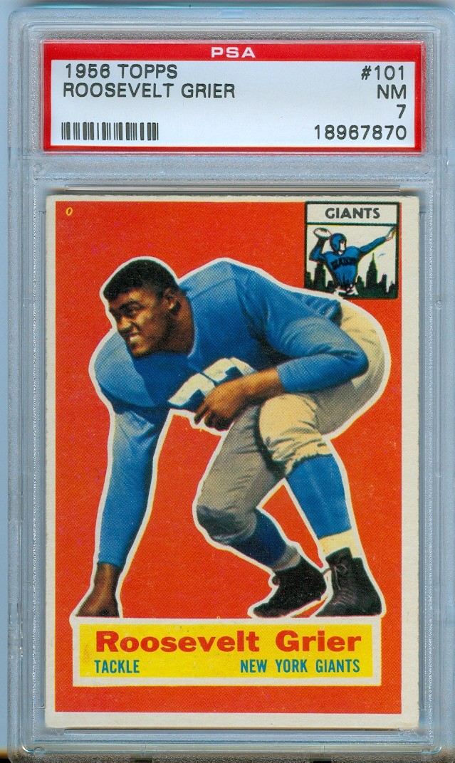 1956 Topps #101 Roosevelt Grier RC PSA 7 - Giants Rookie
