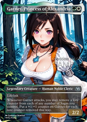 MTG - Garnet, Princess of Alexandria - Fanart Borderless Style - EDH / Playtest