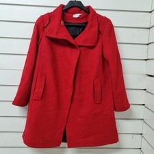 Marks & Spencer Petite Red UK 10 Wool Rich Blend Longline Single Breasted Coat