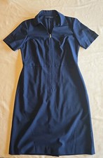 US Airways Flight Attendant Dress Navy Blue Zip Up W/Pockets 6R USAir Stewardess