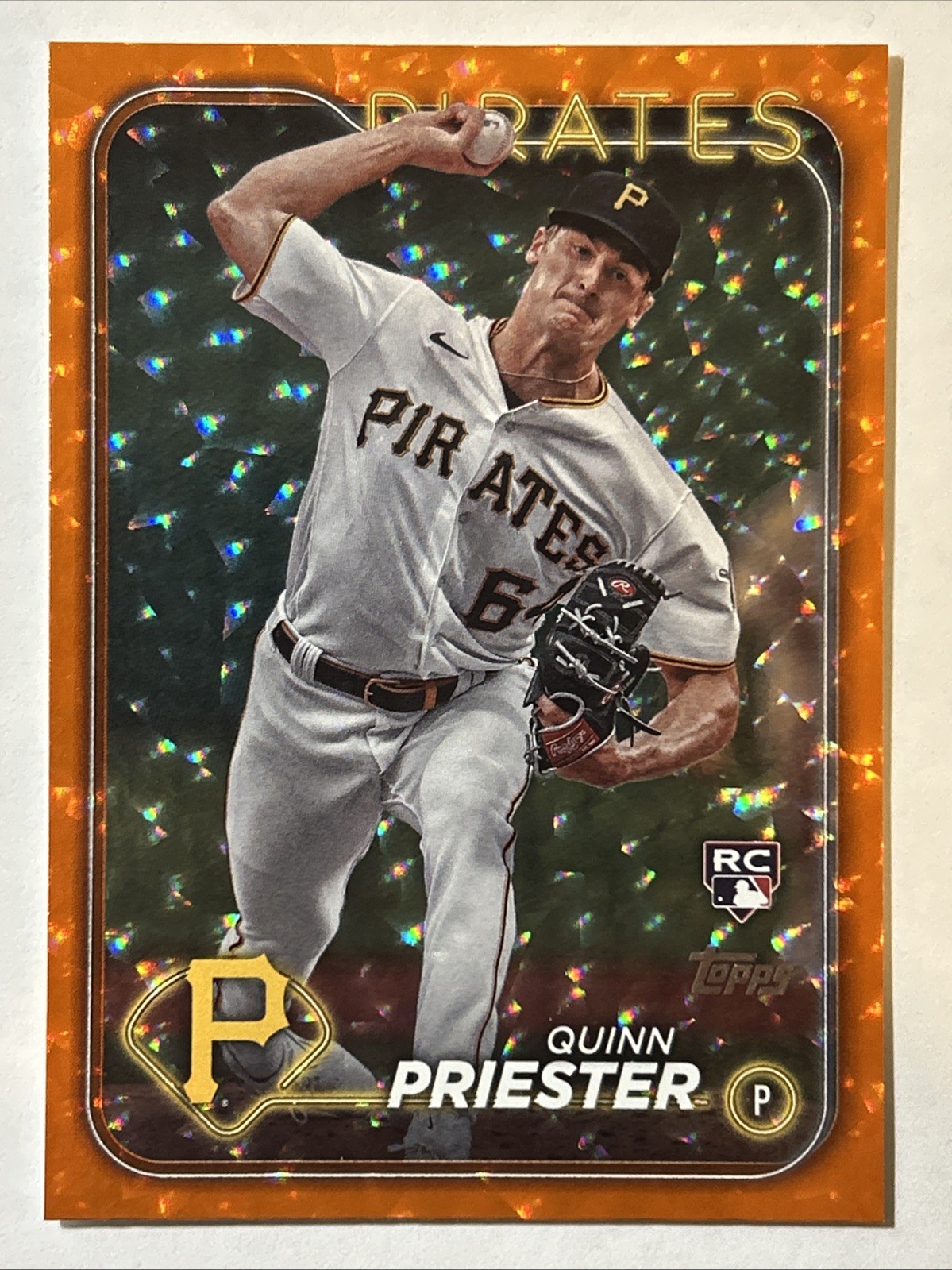 2024 Topps Series 1 Orange Crackle Foil, Quinn Priester RC #ed 122/299, #93