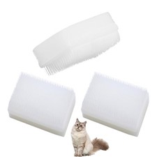ArrErr 3 Pack Cat Grooming Brush Bath with Gentle Bristle White