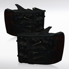 Fit 2007-2013 Gmc Sierra 1500 2500hd 3500hd Smoke Headlights Leftright 07-13
