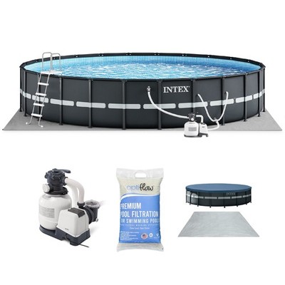Intex Ultra XTR Frame 18'x52'' Above Ground Pool and OptiFlow Premium Filter Sand