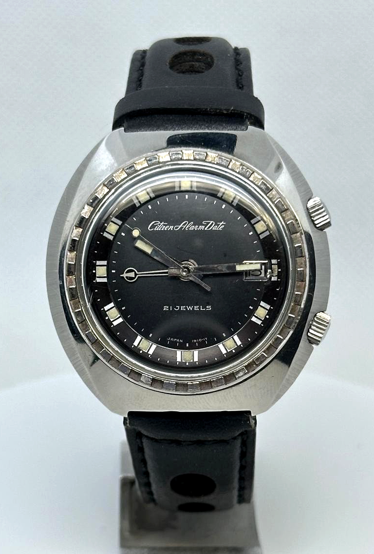 BEAUTIFUL CITIZEN ALARM DATE Ref. 81201067 42 MM 21 JEWELS JAPAN