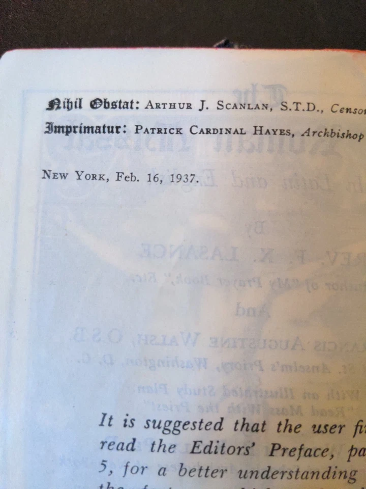 The New Roman Missal Father Lasance 1937 Latin English Benziger Bros - Image 3 of 4