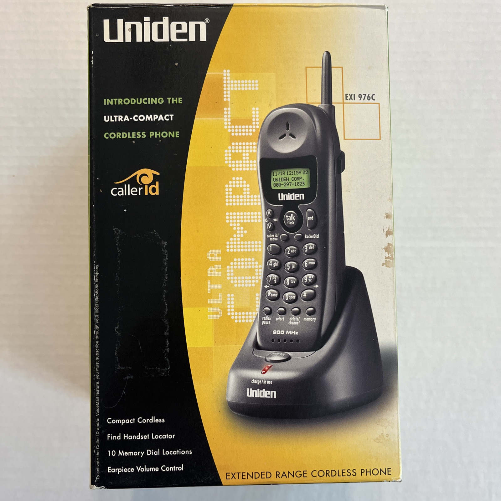 Uniden Cordless Phone Base Charger EXI 976 900Mhz Phone in box - Tested