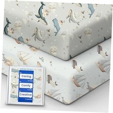 Premium Fitted Baby Boy for Standard Crib Sheets Whale Dream  Cloud Voyage