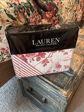 Lauren Ralph Lauren Annie Full/Queen 3-Piece Duvet Cover Set Red/White Cotton