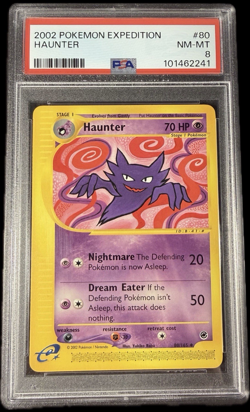 2002 Pokémon Expedition 80 Haunter PSA 8 NM-MT