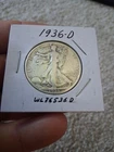 1936 D Walking Liberty Silver Half Dollar Under Melt Price. Combined Shipping