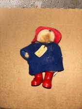 Vintage 1986 Eden Toys Paddington Bear 5" Jointed Plush Red Hat  Boots