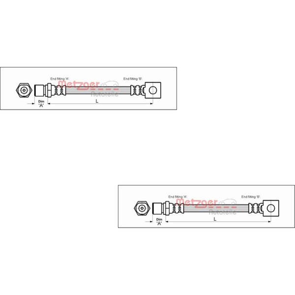 2X Metzger Bremsschlauch Links Rechts FüR Opel Ascona B 81_ 86_ 87_ 88_-image
