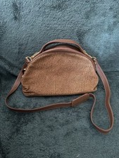 Borsa a mano BORBONESE modello glot beige scamosciata x pelle autentica USATA 913915