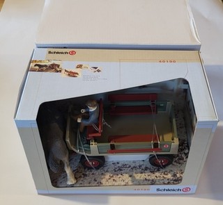 NOS MIB Schleich Germany 40190 Wagon rider/D 73508 cart horse toy model railway?