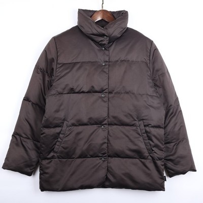 Moncler Womens Brown Down Filled Coat High Neck Vintage Puffer Jacket Size 2 M/L