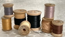 Vintage Belding Corticelli Mercerized Cotton Thread 8 Wood Spools Bel Waxed