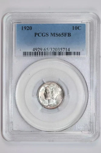1920 MERCURY DIME PCGS MS65 FB PQ!