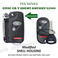 for Honda Civic CR-V Isight Odyssey S2000 Modified Flip Remote Key Shell Case