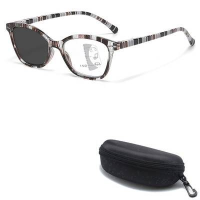 Cateye Photochromic Multifocus Reading Glasses Spring Hinge TR90 Eyeglasses