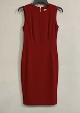 Calvin Klein Red Sleeveless Pencil Midi Dress - Women's Size 2
