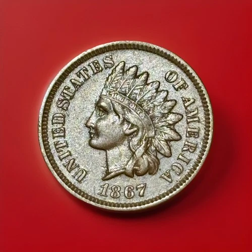 1867 Indian Head Cent Penny, XF/AU Semi KeyDate