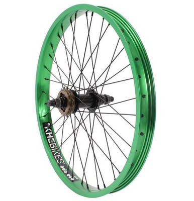 KHE PRISM 20'' Hinterrad   Grün eloxiert, 14mm Achse, 16T Freilaufritzel