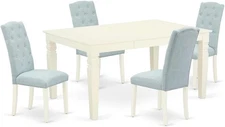 WECE5-WHI-15 5 Piece Dining Set Includes a Rectangle Dining Room Table with Butt