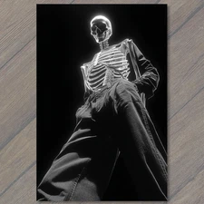 Art Print Skeleton Glow Dark Streetwear Spooky Halloween Punk Gothic Vibe