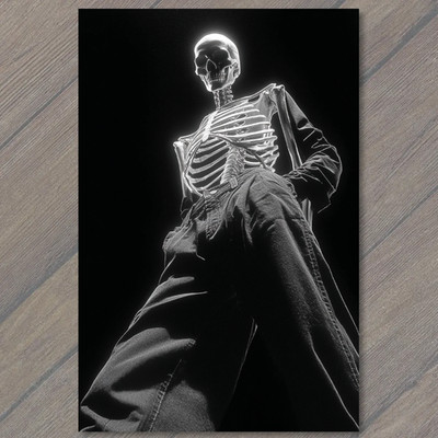 STICKER Skeleton Glow Dark Streetwear Spooky Halloween Punk Gothic Vibe