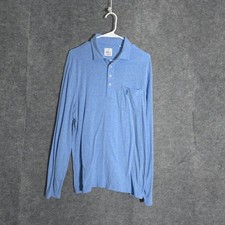 johnnie-O Cutler Polo Men L Blue Long Sleeve Hangin Out Modal Stretch JMPL100020