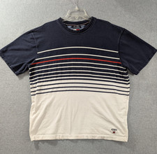 Vintage Tommy Hilfiger Tommy Jeans Shirt Mens 2XL Navy Blue Striped 2002