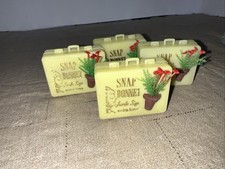 Vintage 1960's Snap Bonnet Rain Hat Jumbo Extra Long Mini Plastic Travel Case