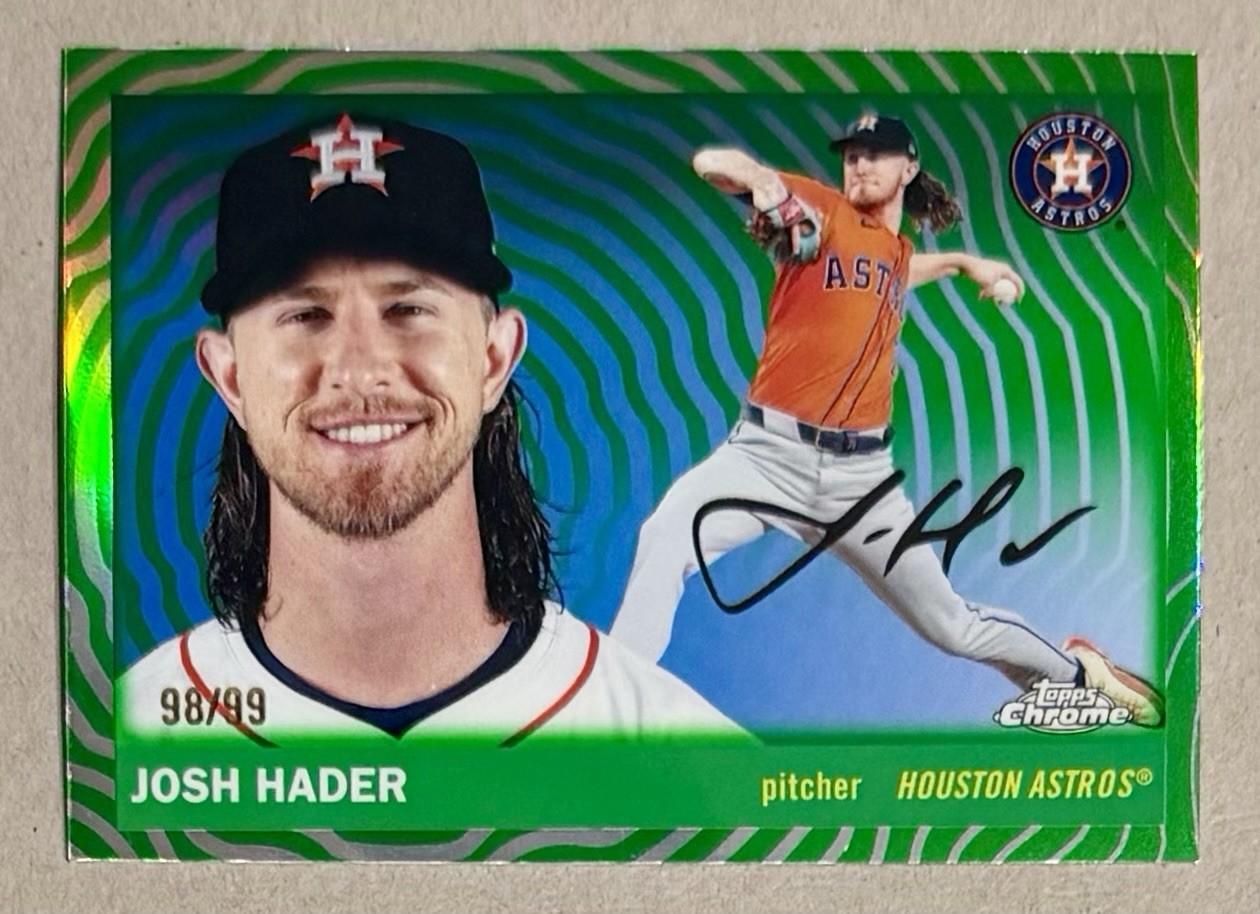 2025 Topps Chrome Platinum Josh Hader #12 Green Vibrations 98/99 Astros
