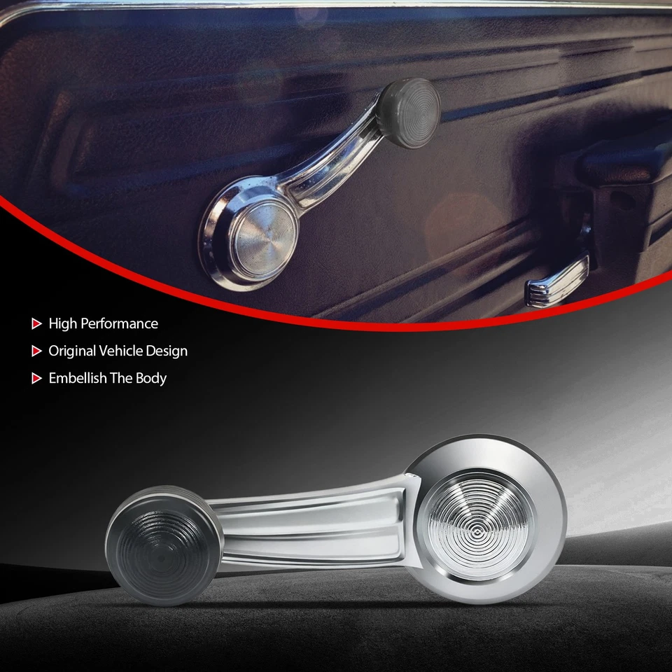 Juego de pares de manivela de ventana de puerta cromada para Pontiac Cadillac Chevy Olds Buick Foto 3 de 4