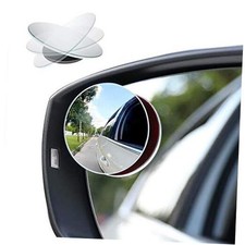 Car Blind Spot Mirror, 2" Round HD Glass Frameless Convex Rear View Mirror