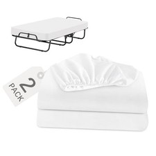 Cot Sheets 31 75 Pack, Cot Size Fitted Sheet Fits for Small Single 2 White