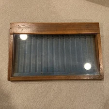 Vintage Wood Pencil or Pen Display Case 