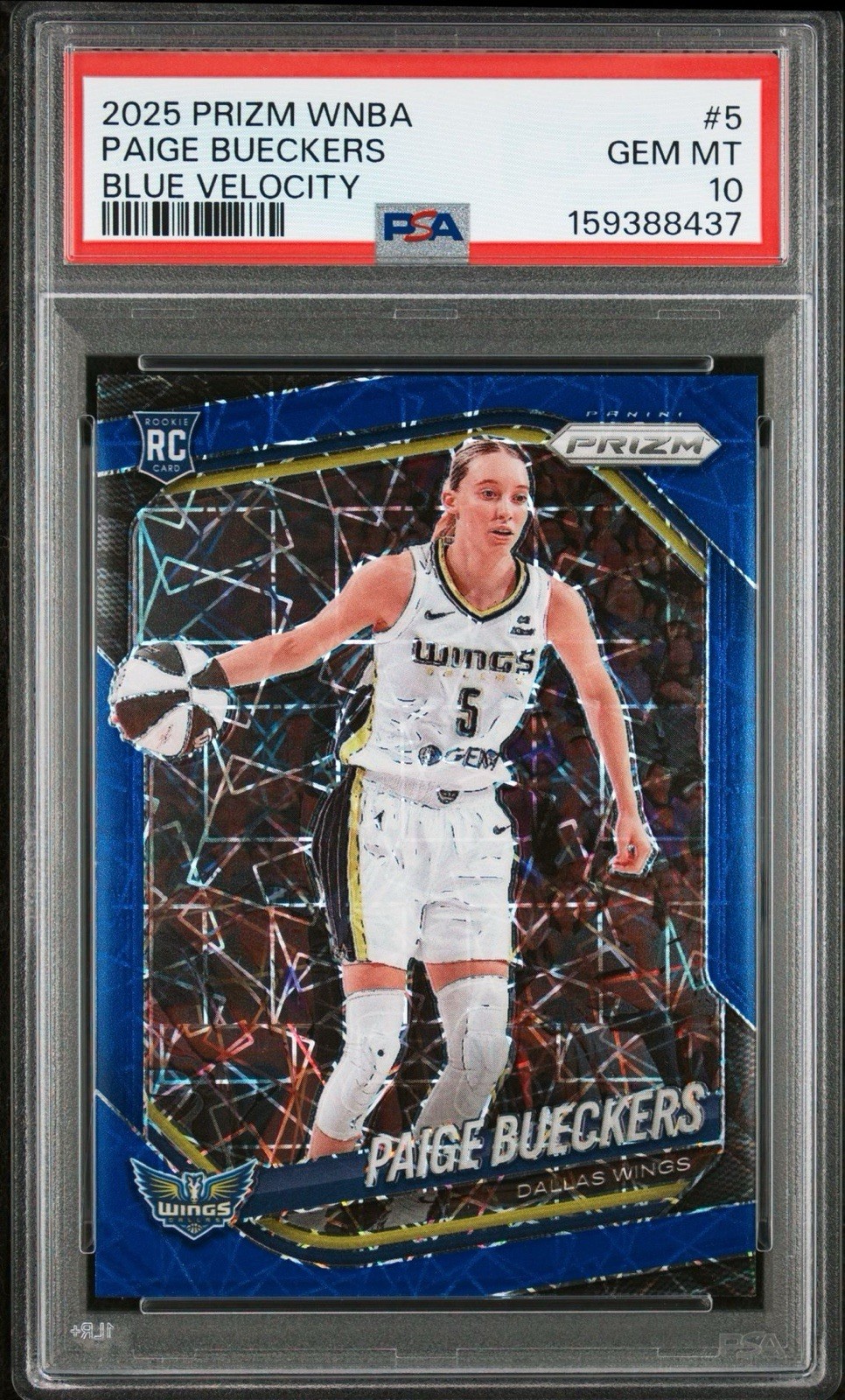 2025 Panini Prizm - Paige Bueckers #5 (RC) Blue Velocity PSA 10 Gem Mint
