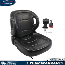 Universal Tractor Forklift Seat Adjustable Wrap-around Backrest w/ Seatbelt