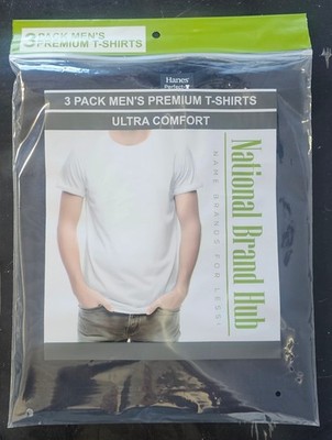 National Brand Hub 3-Pack Men's Major Brands Cotton Black Shirts SM, LG & XL