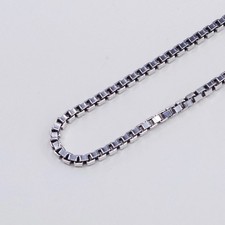 30  , 2mm, Vintage Italy sterling silver Italy 925 silver box chain, necklace