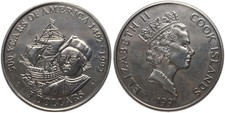 Cook Islands - 5 Dollar 1991 - Discovery America s Cu/Ni 20.4g Ø 38.7mm Km#217