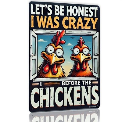 Chicken Humorous Lets Be Honest Tin Metal Signs Home Décor 8x12