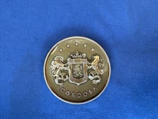 NOS Mopar 1975-1979 Chrysler Cordoba Gold Color Front Fender Emblem Badge Logo