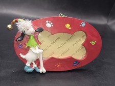 Vintage Dog Photo Frame Ornament 2 X 4 Inch Opening