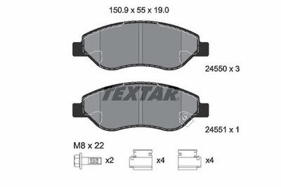 TEXTAR 2455001 Bremsbelagsatz, Scheibenbremse für OPEL,VAUXHALL